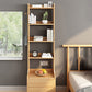 Modern Style Open Back Book Shelf Standard Wooden Bookcase with Drawers