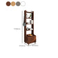 Modern Style Open Back Book Shelf Standard Wooden Bookcase with Drawers