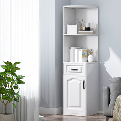 Modern Closed Back Bookshelf Engineered Wood Book Shelf with Cabinets for Home Office