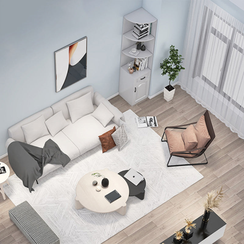 Modern Closed Back Bookshelf Engineered Wood Book Shelf with Cabinets for Home Office