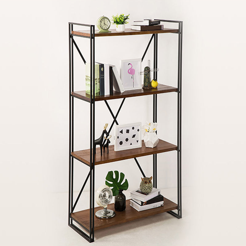 Wooden Open Back Bookshelf Etagere Industrial Bookcase with Shelves 31.5"L x 11.8"W x 55.1"H Clearhalo 'Bookcases' 'furn' 'furn_bookcases' 'Furniture' 'Office Furniture' 6801952