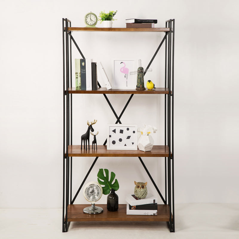 Wooden Open Back Bookshelf Etagere Industrial Bookcase with Shelves Clearhalo 'Bookcases' 'furn' 'furn_bookcases' 'Furniture' 'Office Furniture' 6801955