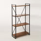 Wooden Open Back Bookshelf Etagere Industrial Bookcase with Shelves 23.6"L x 11.8"W x 55.1"H Clearhalo 'Bookcases' 'furn' 'furn_bookcases' 'Furniture' 'Office Furniture' 6801956