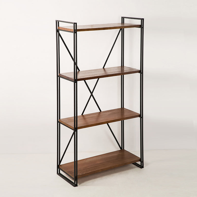 Wooden Open Back Bookshelf Etagere Industrial Bookcase with Shelves 23.6"L x 11.8"W x 55.1"H Clearhalo 'Bookcases' 'furn' 'furn_bookcases' 'Furniture' 'Office Furniture' 6801956