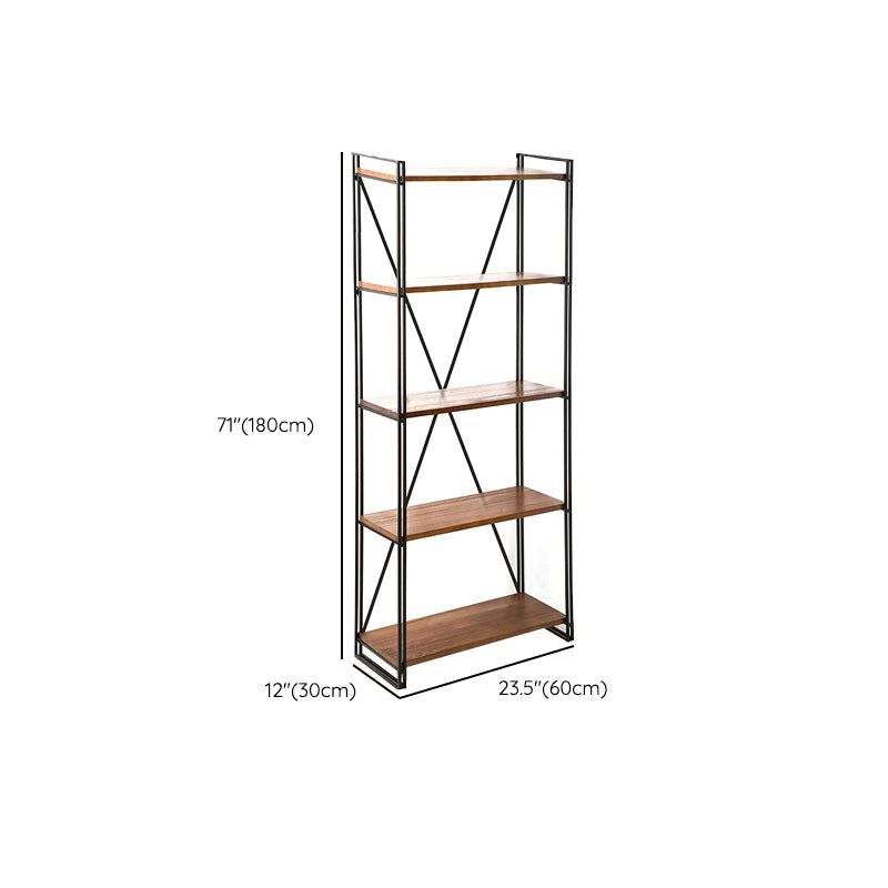 Wooden Open Back Bookshelf Etagere Industrial Bookcase with Shelves Clearhalo 'Bookcases' 'furn' 'furn_bookcases' 'Furniture' 'Office Furniture' 6801965