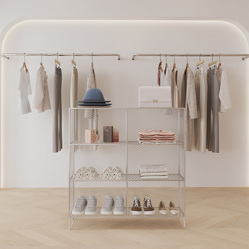 Metal Closed Back Standard Bookshelf Shelves Included Bookcase in Silver