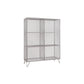 Metal Closed Back Standard Bookshelf Shelves Included Bookcase in Silver