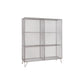 Metal Closed Back Standard Bookshelf Shelves Included Bookcase in Silver