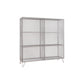 Metal Closed Back Standard Bookshelf Shelves Included Bookcase in Silver