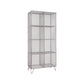 Metal Closed Back Standard Bookshelf Shelves Included Bookcase in Silver