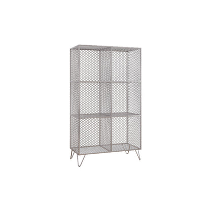 Metal Closed Back Standard Bookshelf Shelves Included Bookcase in Silver