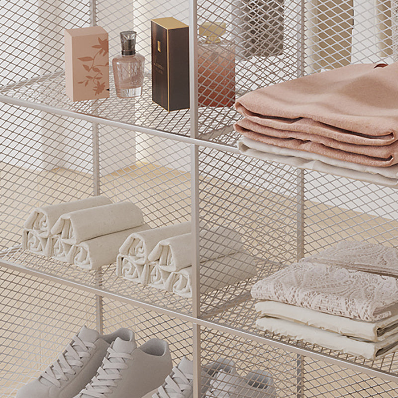 Metal Closed Back Standard Bookshelf Shelves Included Bookcase in Silver