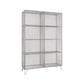 Metal Closed Back Standard Bookshelf Shelves Included Bookcase in Silver