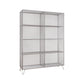 Metal Closed Back Standard Bookshelf Shelves Included Bookcase in Silver
