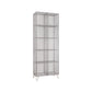 Metal Closed Back Standard Bookshelf Shelves Included Bookcase in Silver