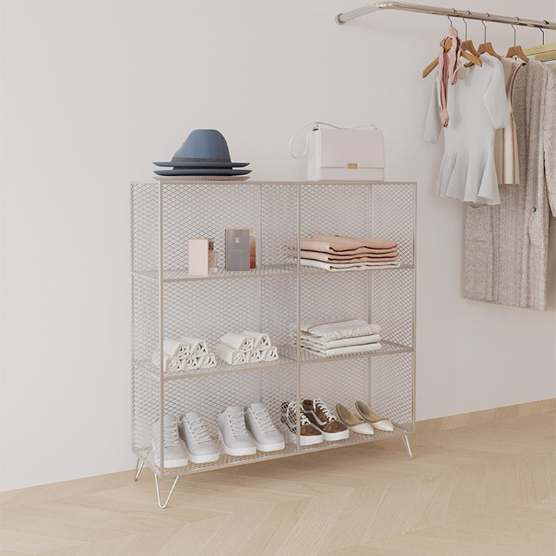 Metal Closed Back Standard Bookshelf Shelves Included Bookcase in Silver