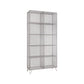 Metal Closed Back Standard Bookshelf Shelves Included Bookcase in Silver