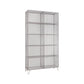 Metal Closed Back Standard Bookshelf Shelves Included Bookcase in Silver