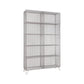 Metal Closed Back Standard Bookshelf Shelves Included Bookcase in Silver