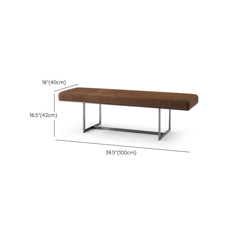 15.6" W Industrial Entryway Bench Rectangle Seating Bench with Upholstered Clearhalo 'Benches' 'Chairs & Seating' 'furn' 'furn_benches' 'Furniture' 'Living Room Furniture' 6807104