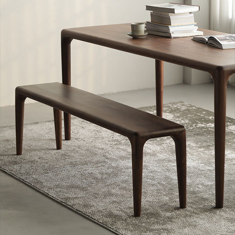 Panca in legno massiccio contemporaneo panca posti a sedere in marrone con gambe