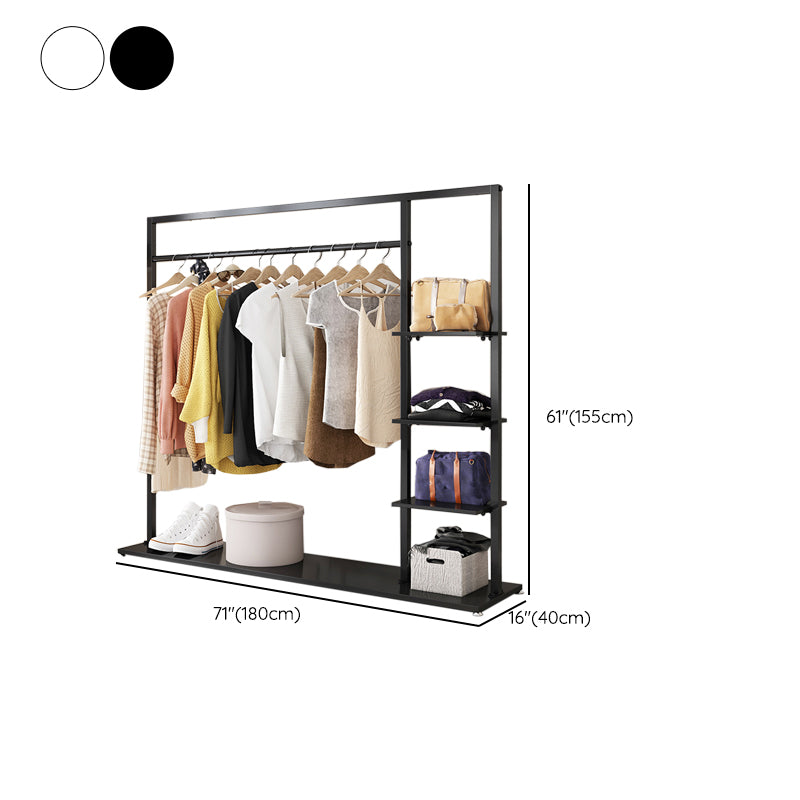 Modern Style Coat Rack Multilayer Shelves Metallic Free Standing Coat Rack Clearhalo 'Entry & Mudroom Furniture' 'furn' 'furn_hall_tree_coat_racks' 'Furniture' 'Hall Trees & Coat Racks' 'hall_tree_coat_racks' 6807484