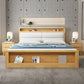 Solid Wood Platform Bed Storage Platform Bed Frame Natural and Walnut