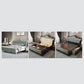 84.65 inch Wide Glam Bed Frame Rubberwood Solid Color Standard Bed with Headboard