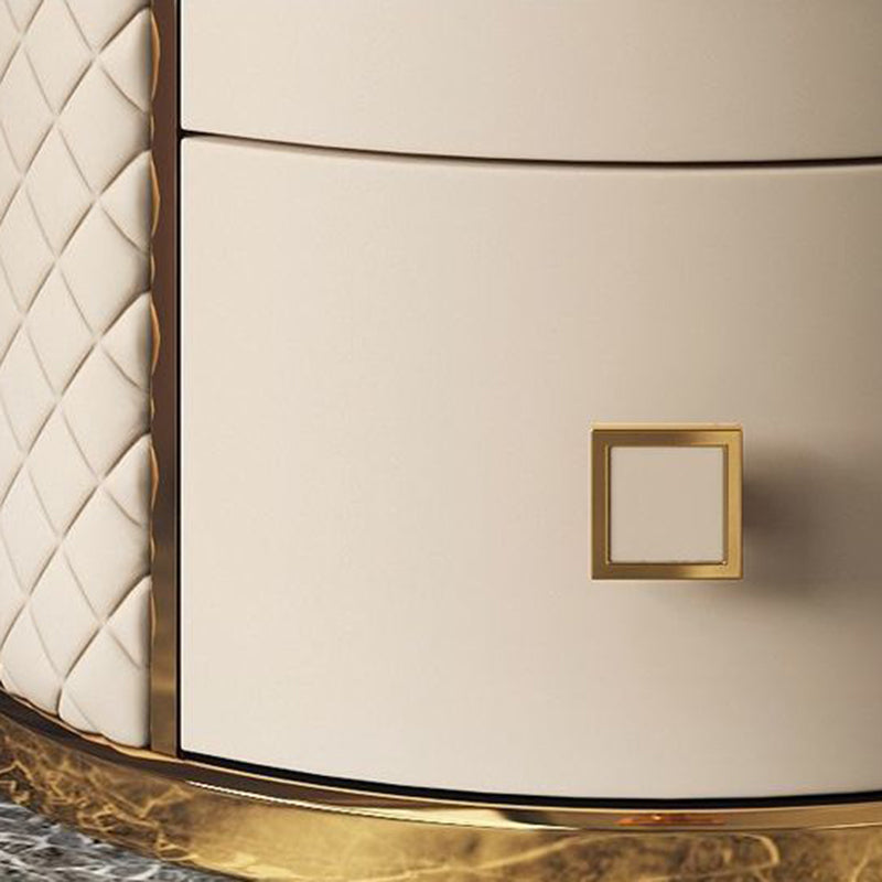 コンテンポラリーストーンアクセントテーブルナイトスタンドアンティークフィニッシュベッドナイトスタンド