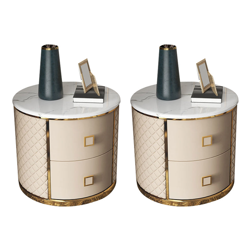 モダンなアクセントテーブルナイトスタンドアンティークフィニッシュベッドサイドキャビネットの引き出し付き