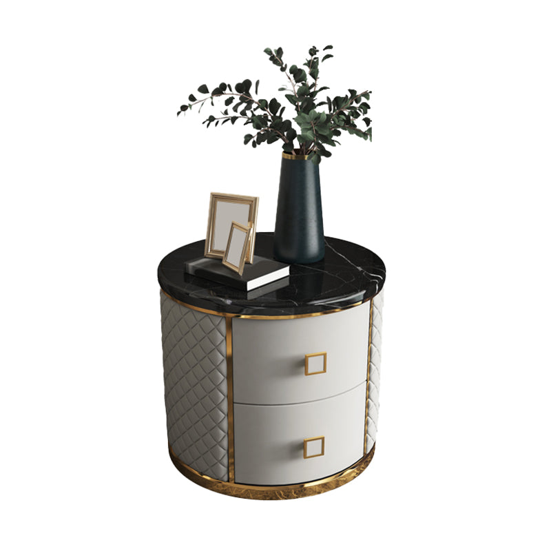 モダンなアクセントテーブルナイトスタンドアンティークフィニッシュベッドサイドキャビネットの引き出し付き