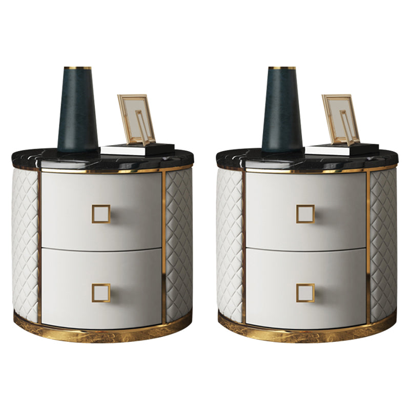 モダンなアクセントテーブルナイトスタンドアンティークフィニッシュベッドサイドキャビネットの引き出し付き