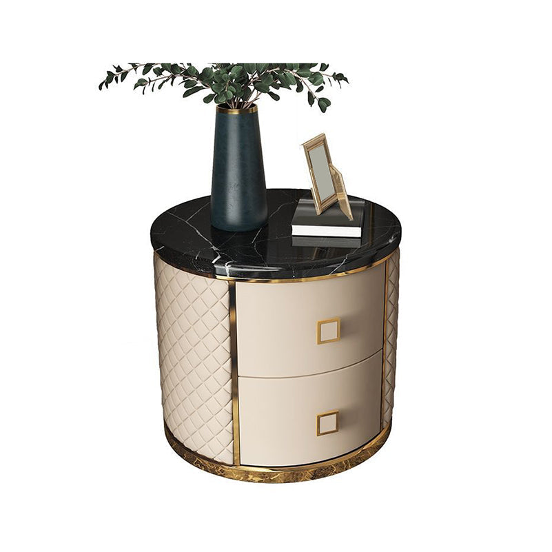 モダンなアクセントテーブルナイトスタンドアンティークフィニッシュベッドサイドキャビネットの引き出し付き