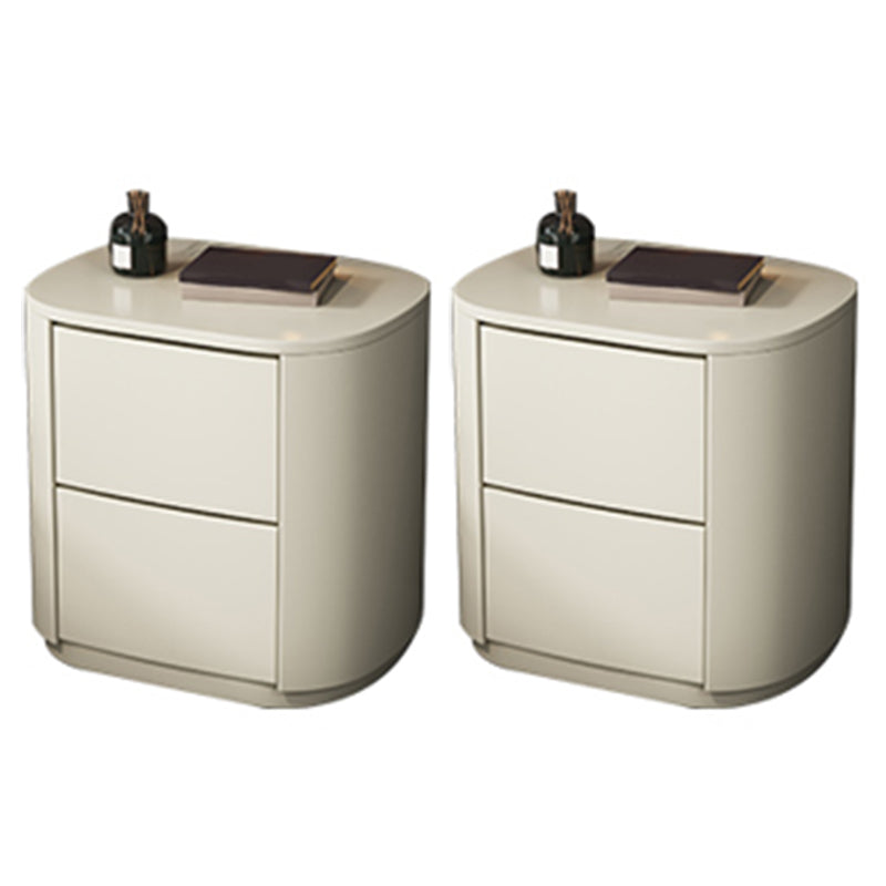Contemporary Accent Table Nightstand Drawer Storage Antique Finish Bed Nightstand White 2 Piece Set Faux Leather Clearhalo 'Bedroom Furniture' 'furn' 'furn_night_stand' 'Furniture' 'night_stand' 'Nightstands' 6810508