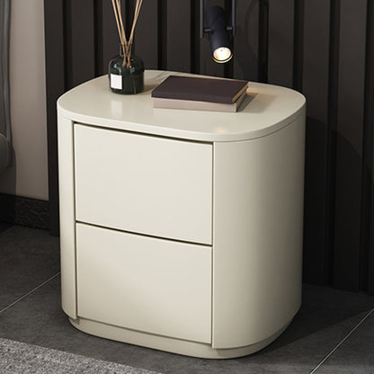Contemporary Accent Table Nightstand Drawer Storage Antique Finish Bed Nightstand White 1 Piece Faux Leather Clearhalo 'Bedroom Furniture' 'furn' 'furn_night_stand' 'Furniture' 'night_stand' 'Nightstands' 6810513