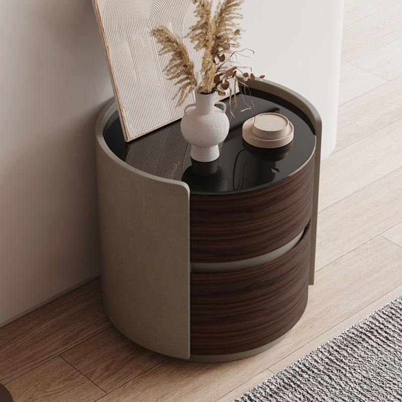 引き出し付きの現代的なベッドサイドキャビネットアンティーク仕上げナイトスタンド