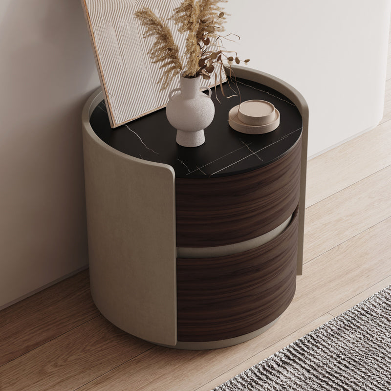 引き出し付きの現代的なベッドサイドキャビネットアンティーク仕上げナイトスタンド