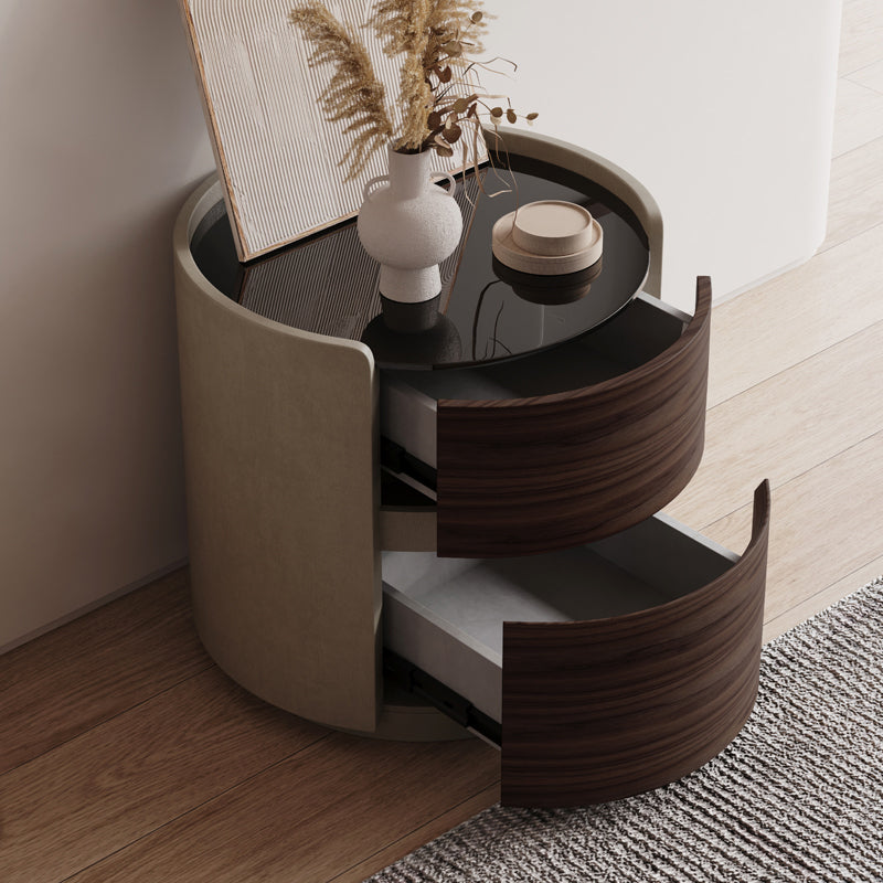 引き出し付きの現代的なベッドサイドキャビネットアンティーク仕上げナイトスタンド