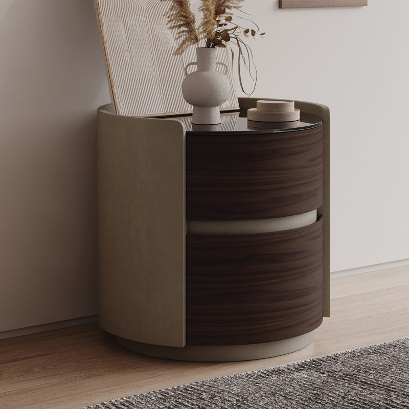 引き出し付きの現代的なベッドサイドキャビネットアンティーク仕上げナイトスタンド