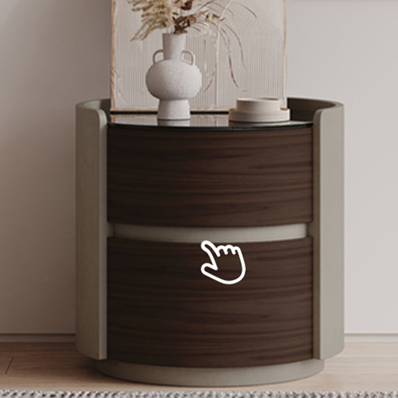 引き出し付きの現代的なベッドサイドキャビネットアンティーク仕上げナイトスタンド