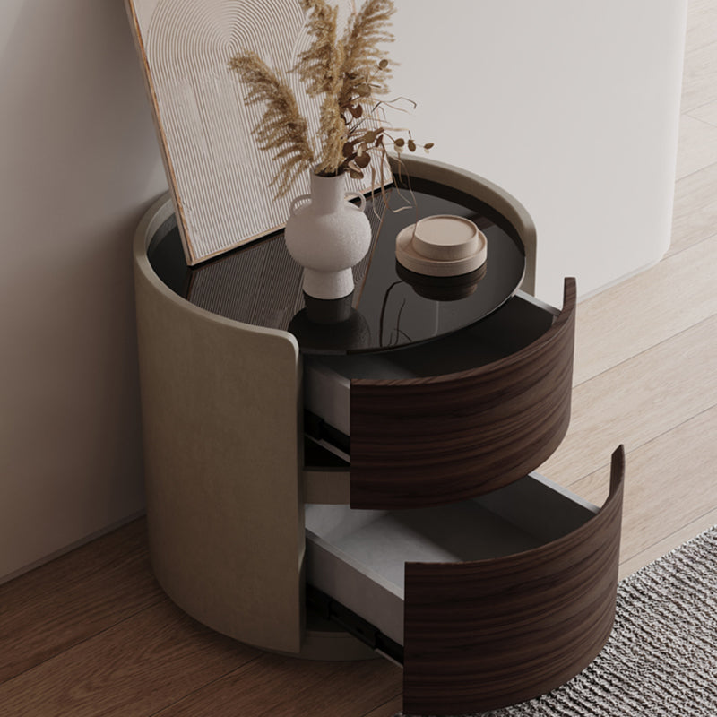 引き出し付きの現代的なベッドサイドキャビネットアンティーク仕上げナイトスタンド