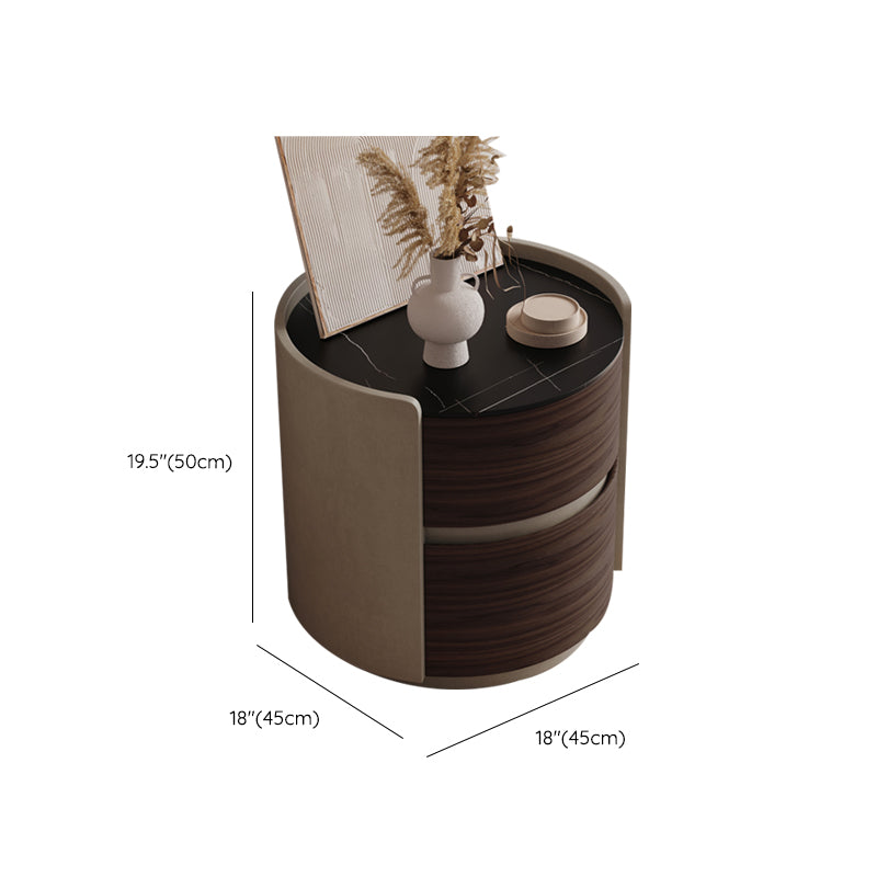 引き出し付きの現代的なベッドサイドキャビネットアンティーク仕上げナイトスタンド