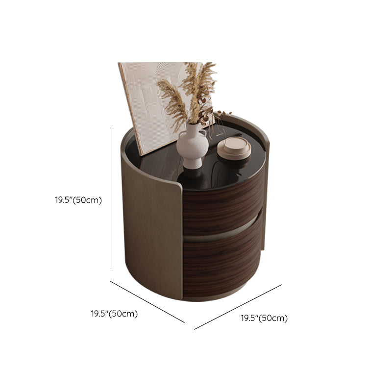 引き出し付きの現代的なベッドサイドキャビネットアンティーク仕上げナイトスタンド