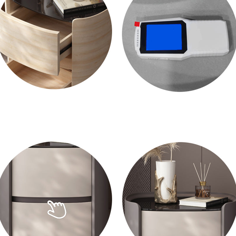 モダンなアクセントテーブルナイトスタンドアンティークフィニッシュベッドナイトスタンドの引き出し付き