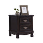 Traditional Accent Table Nightstand Antique Finish Bed Nightstand with Drawers