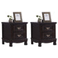 Traditional Accent Table Nightstand Antique Finish Bed Nightstand with Drawers