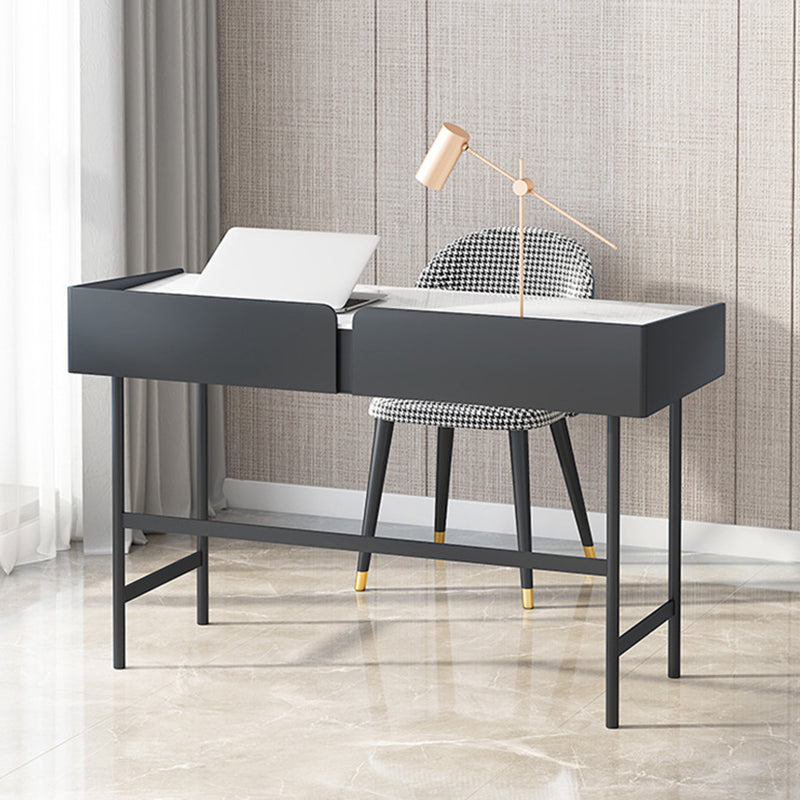 Stone Rectangular Office Desk Modern 29.53" Tall Writing Desk with 2 Drawers Clearhalo 'furn' 'furn_office_desk' 'Furniture' 'Office Desks' 'Office Furniture' 'office_desk' 6810882