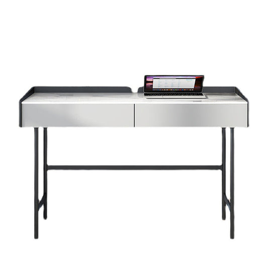 Scrivania rettangolare in pietra moderna 29,53 "scrivania alta con 2 cassetti