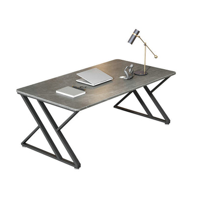 Rectangular Shaped Office Desk Reversible Grey Writing Desk for Office Clearhalo 'furn' 'furn_office_desk' 'Furniture' 'Office Desks' 'Office Furniture' 'office_desk' 6810895