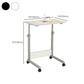 Rectangular Shaped Standing Desk Reversible White/Brown Writing Desk for Office